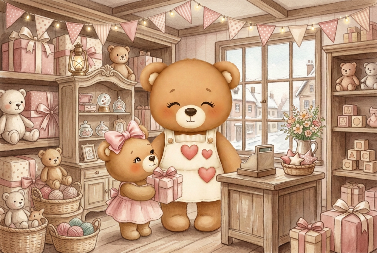 Mum Teddy and Baby Teddy in Teddy's Gift Shop